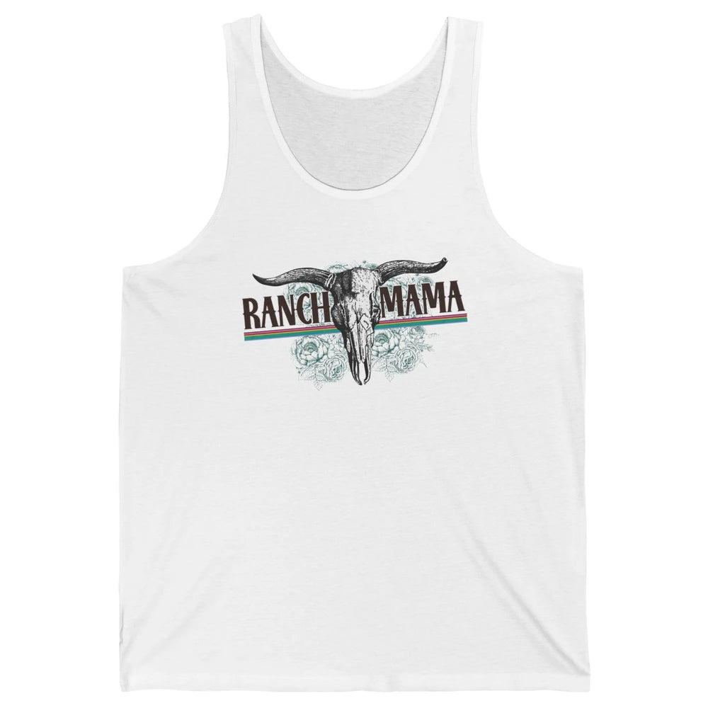 Retro Ranch Mama Highland Cow Skull Western Country Cowboy Unisex Jersey Tank