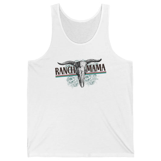Retro Ranch Mama Highland Cow Skull Western Country Cowboy Unisex Jersey Tank