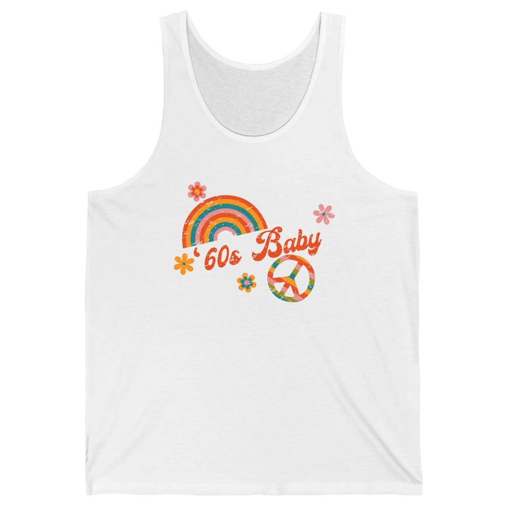 Retro Rainbow 60s Baby Made In 60s 1960s Born Birthday Day Unisex Jersey Tank