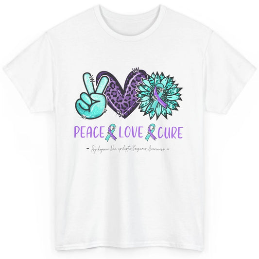PNES Awareness Ribbon Peace Love Cure Leopard Sunflower Classic Unisex T-Shirt