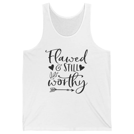 Retro Flawed But Still Worthy Bible Christian Religious Unisex Jersey Tank