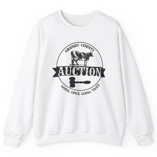 Retro Cow Cattle Grundy County Auction Western Country Farm Unisex Crewneck Sweatshirt