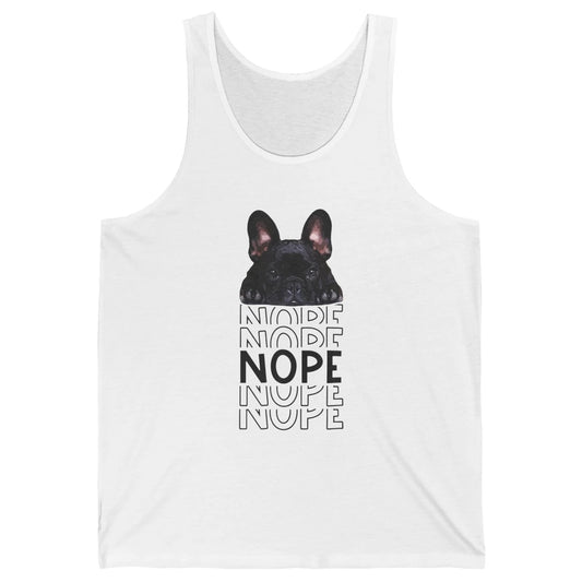 Nope Funny Lazy Black French Bulldog Lying Dog Owner Nap Unisex Jersey Tank
