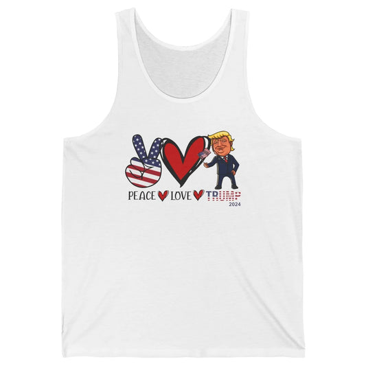 Peace Love Trump 2024 US Flag President Trump Return Support Unisex Jersey Tank