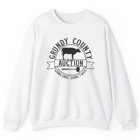 Retro Cow Cattle Grundy County Auction Western Country Farm Unisex Crewneck Sweatshirt