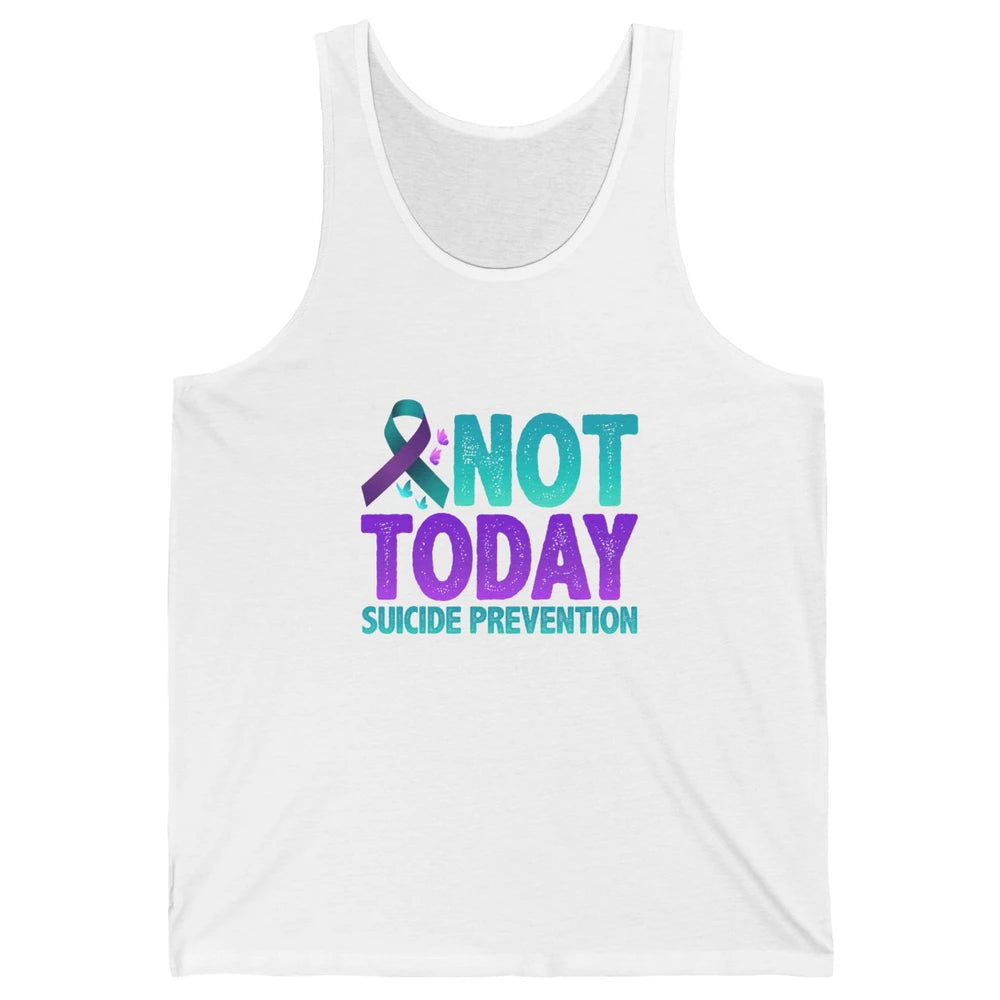 Not Today Ribbon Support Warrior Suicide Prevention Month Unisex Jersey Tank