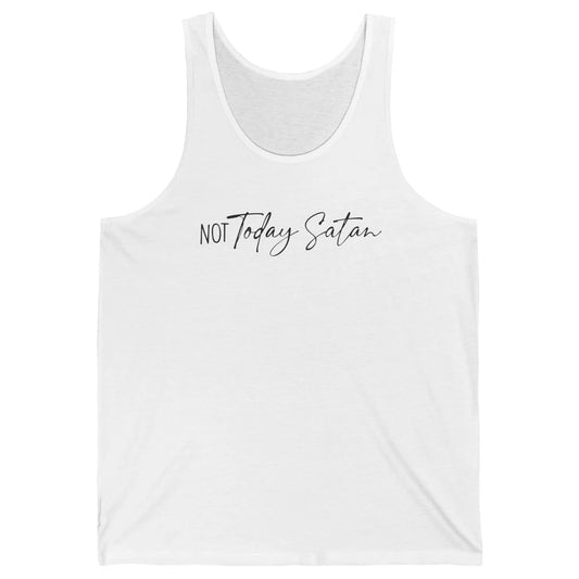 Not Today Satan Western Christian Religious Jesus Lovers Unisex Jersey Tank