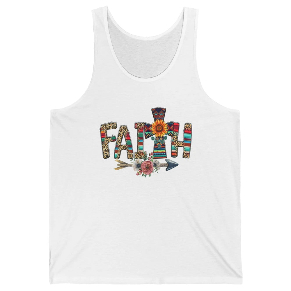 Leopard Serape Faith Religious Western Country Christian God Unisex Jersey Tank