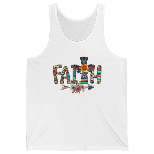 Leopard Serape Faith Religious Western Country Christian God Unisex Jersey Tank