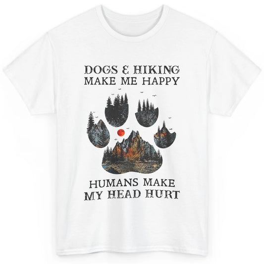 Retro Mountain Dogs & Hiking Make Me Happy Dogs Paws Camping Classic Unisex T-Shirt