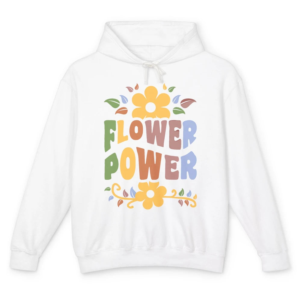 Retro 60s Groovy Flower Power 1960s Hippie Floral Positive Unisex Lightweight Hoodie