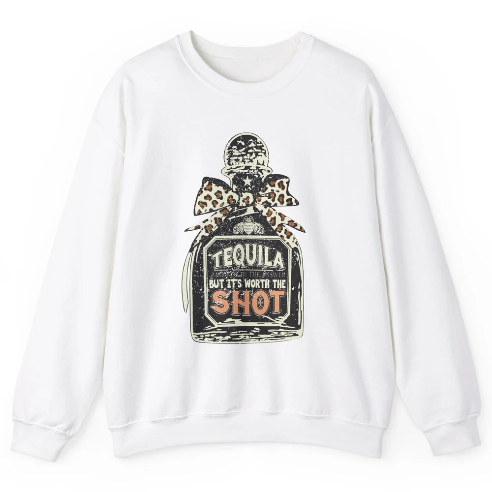 Retro Leopard Tequila May Not Be The Answer Western Country Unisex Crewneck Sweatshirt
