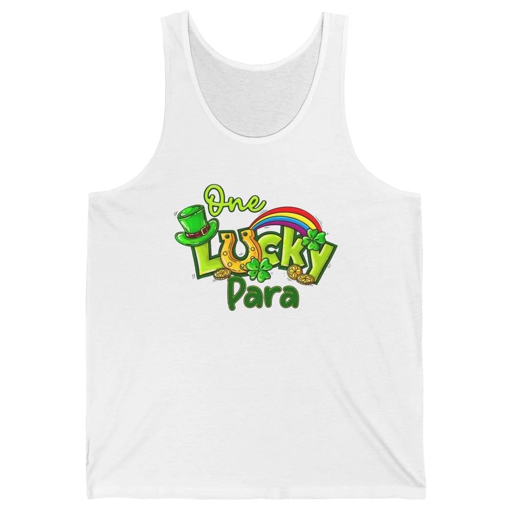 One Lucky Para St Patricks Day Shamrock Paraprofessional Unisex Jersey Tank