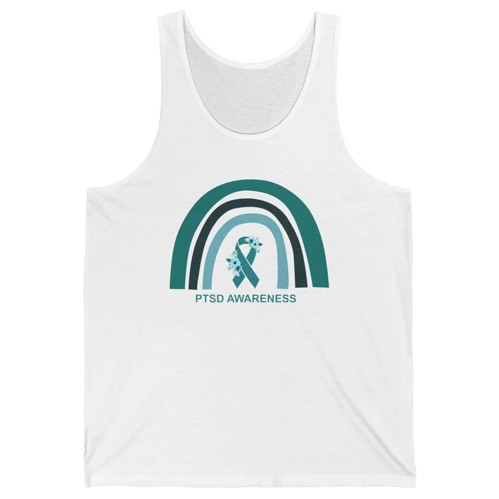 Post-traumatic Stress Disorder Awareness PTSD Teal Ribbon Unisex Jersey Tank