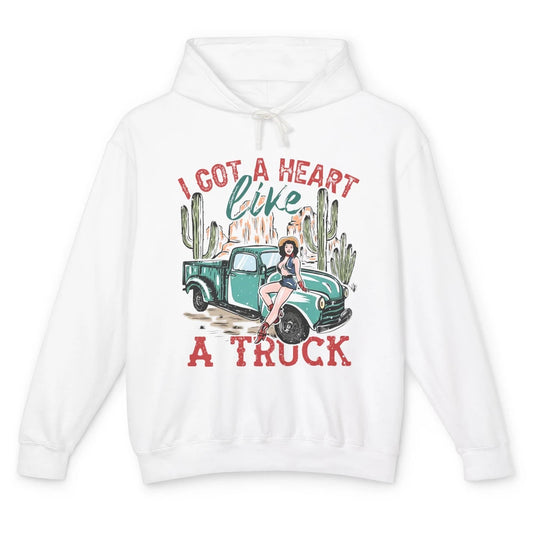 Retro Desert Cowgirl Got A Heart Like Truck Western Country Unisex Lightweight Hoodie