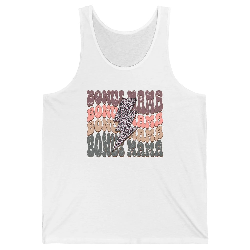 Retro Bonus Mama Leopard Lightning Bolt Western Stepmother Unisex Jersey Tank