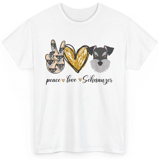 Peace Love Schnauzer Dog Lover Schnauzer Dad Mom Gift Classic Unisex T-Shirt