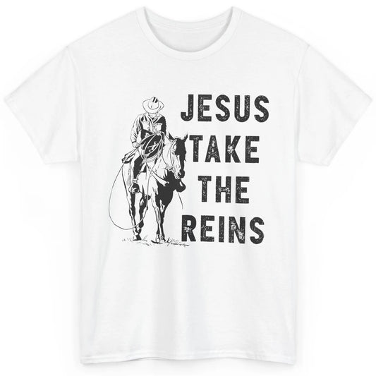 Retro Christian Cowboy Horsing Jesus Take The Reins Western Classic Unisex T-Shirt