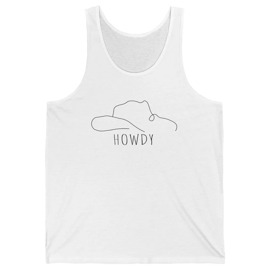 Retro Cowboy Hat Howdy Western Country Texas Cowgirls Gift Unisex Jersey Tank