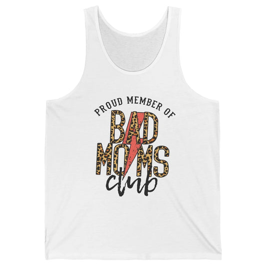 Leopard Proud Member Of Bad Moms Club Lightning Bolt Western Unisex Jersey Tank
