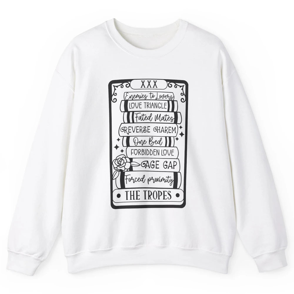 Retro Book Tropes The Tropes Tarot Card Halloween Readers Unisex Crewneck Sweatshirt