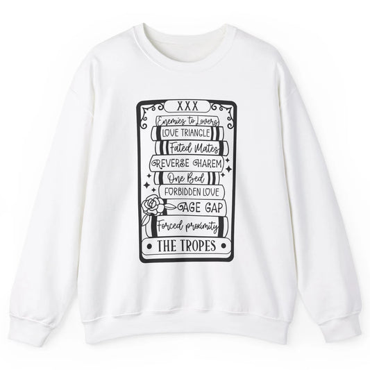 Retro Book Tropes The Tropes Tarot Card Halloween Readers Unisex Crewneck Sweatshirt