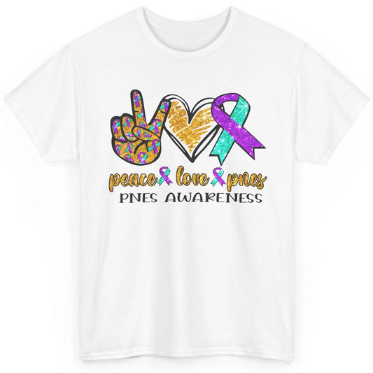 Psychogenic Non-epileptic Seizures Peace Love PNES Ribbon Classic Unisex T-Shirt
