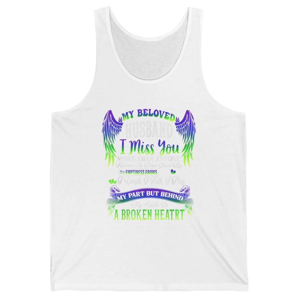 My Husband My Angel In Heaven Love Miss You Husband Wings Unisex Jersey Tank
