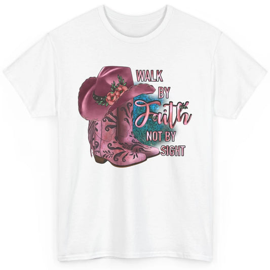 Retro Cowboy Boot Walk By Faith Not By Sight Western Cowgirl Classic Unisex T-Shirt