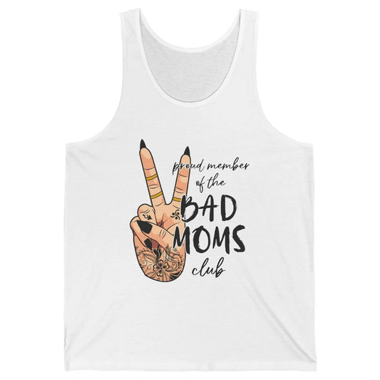 Funny Messy Bun Proud Member Of Bad Moms Club Tattoo Leopard Unisex Jersey Tank