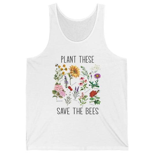 Retro Plant These Save The Bees Flowers Gardening Lover Gift Unisex Jersey Tank