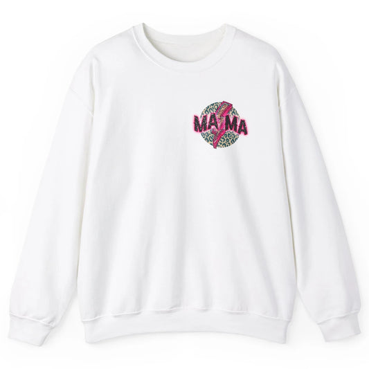 Retro Mama Leopard Pink Lightning Bolt Western Country Mama Unisex Crewneck Sweatshirt