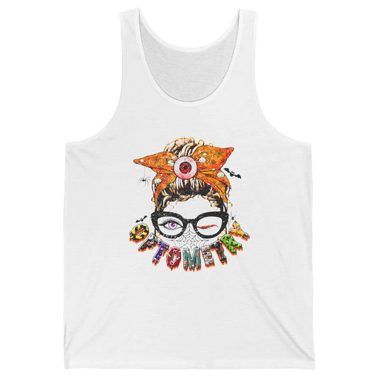 Optometry Messy Bun Glasses Halloween Optometrist Optician Unisex Jersey Tank