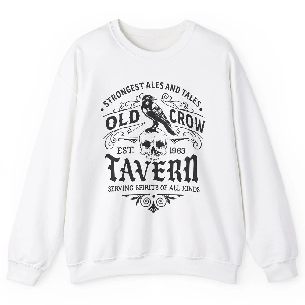 Retro Halloween Black Crow Old Crow Tavern Est 1693 Magic Unisex Crewneck Sweatshirt