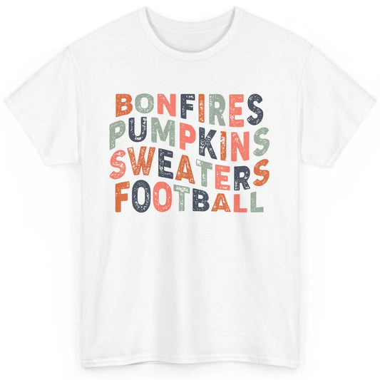 Retro Fall Bonfires Pumpkins Swaeaters Football Thanksgiving Classic Unisex T-Shirt