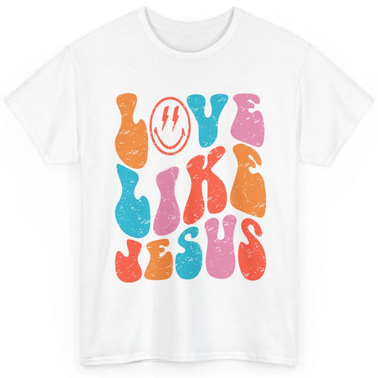 Retro Love Like Jesus Smiling Face Christian Religious Faith Classic Unisex T-Shirt