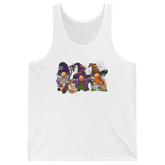 Retro Gnomes Witch Halloween Witchy Gnomies Horror Hallows Unisex Jersey Tank