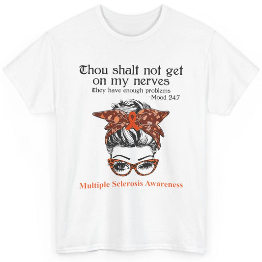 Multiple Sclerosis Awareness Messy Bun Ms Cancer Warrior Classic Unisex T-Shirt