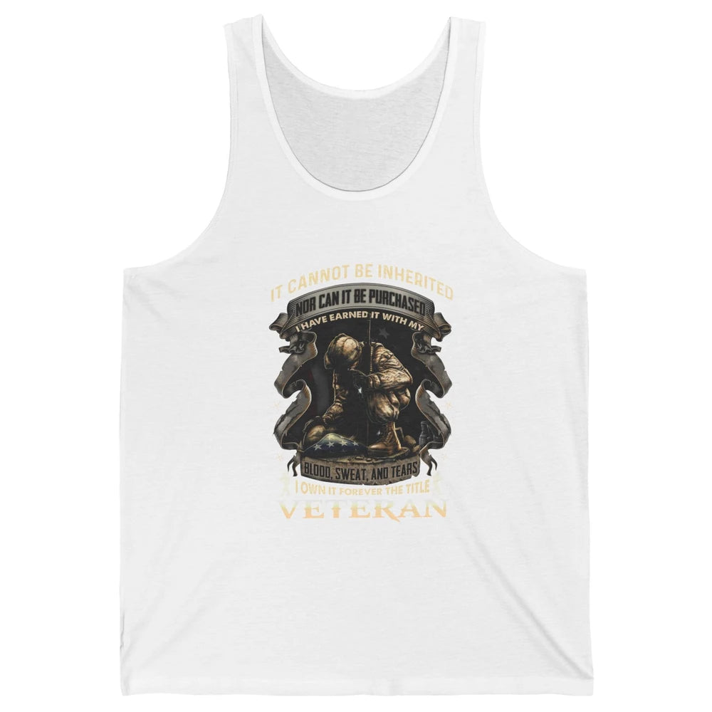 Proud American Veteran It Can't Be Heritated US Soldier Gift Unisex Jersey Tank