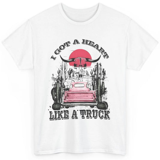 Retro Boho Bull Skull Got Heart Like A Truck Western Country Classic Unisex T-Shirt