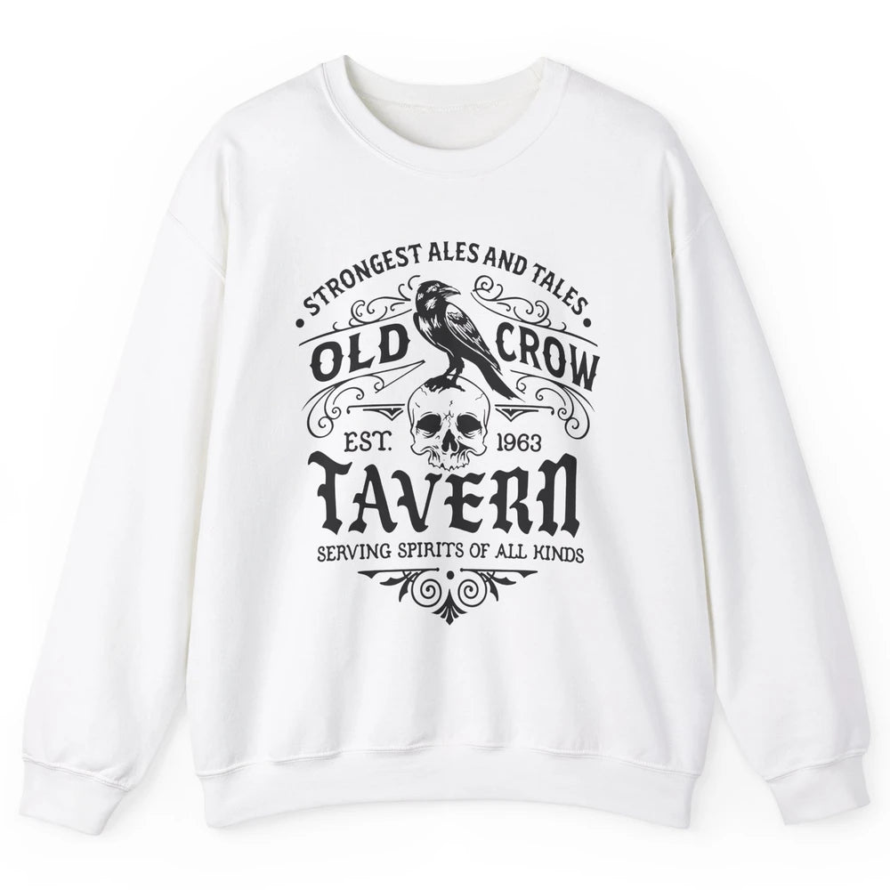 Old Crow Farmhouse Tavern Serving Spirit All Kinds Halloween Unisex Crewneck Sweatshirt