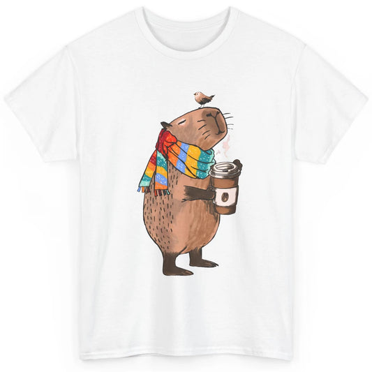 Retro Capybara Drinking Coffee Animal Stuffed Capybara Lover Classic Unisex T-Shirt