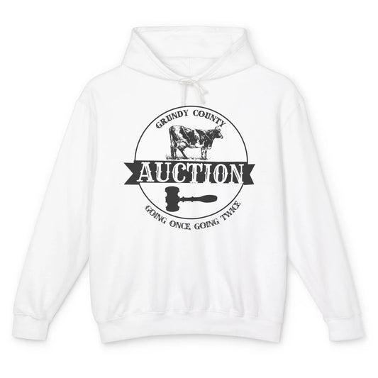 Retro Cow Cattle Grundy County Auction Western Country Farm Unisex Lightweight Hoodie
