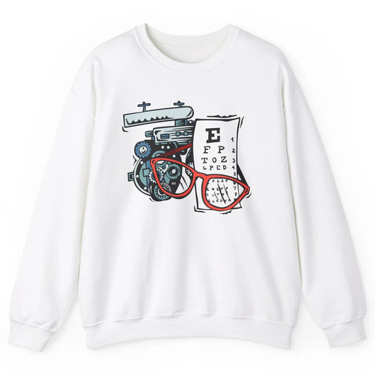 Optometry Tools Phoropter Eyeglasses Ophthalmology Optician Unisex Crewneck Sweatshirt