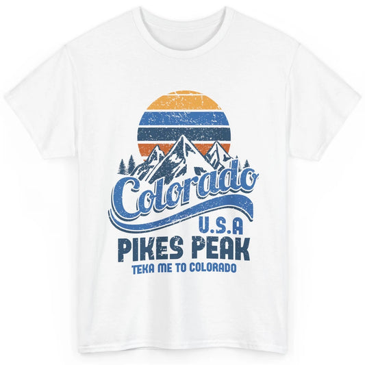 Retro Colorado Mountain Pikes Peak Sunset Outdoor Hiking Classic Unisex T-Shirt