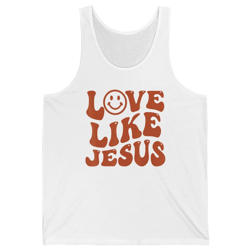 Groovy Love Like Jesus Preppy Religion Christian God Retro Unisex Jersey Tank