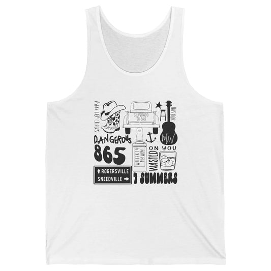 Retro Cowboy Boot Hat Sand In My Boots Western Country Music Unisex Jersey Tank