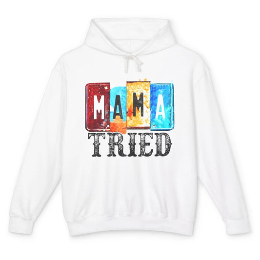 Retro Mama Tried Beer Mama Western Country Mama Cowgirl Gift Unisex Lightweight Hoodie