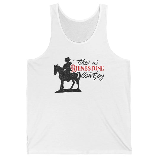 Cowboy Riding Horse Rhinestone Cowboy Western Country Gift Unisex Jersey Tank