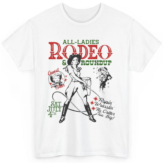 Retro Cowgirl All Ladies Roundup Western Country Rodeo Mom Classic Unisex T-Shirt
